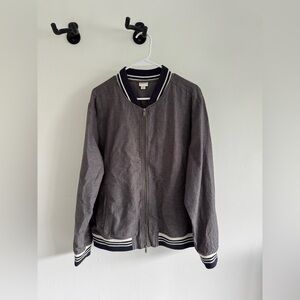 Men's Gray Lightweight Bomber Jacket